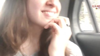HORNY TEEN MASTURBATES IN REAL PUBLIC UBER