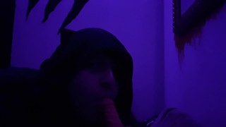 Emo pup playing with her new toy~