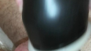 Flashlight oil handjob