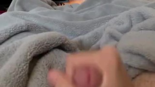 POV Twink teen wakes up with morning wood