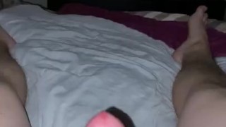 Jacking my lubed up uncut cock