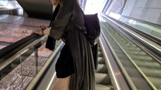 First-time voyeur plays with her pussy in an Amsterdam Metro Station