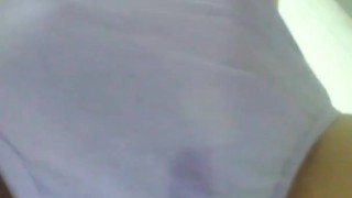 Sexy Pissy Slutty Horny Camgirl Pees in Toilet, DOESN'T WIPE gets Piss Mess on Cute Lavender Panties