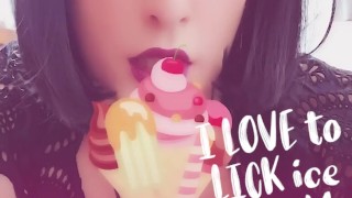 [ TRANNY LICKS BALLS ] I LOVE to LICK ice CREAM BALLS...