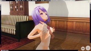 3D HENTAI cute teen cute girl breastfeeding cock