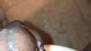 Messy big black nasty cumshot ending 