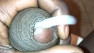 Messy big black nasty cumshot ending 