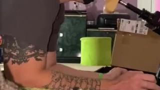 Pup Training his Throat ( New Machine) 