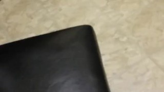 Pissing on break room carpet (door open)