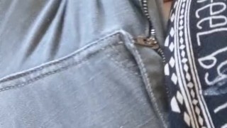 Hand down pants masturbating clit!
