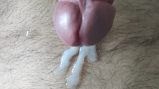 No hands masturbation , moaning with HUGE load
