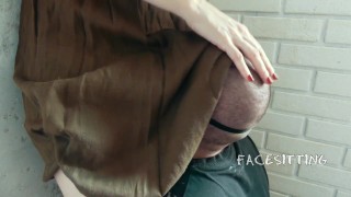 Lady boss made lick her sweet pussy while working, orgasm from cunnilingus in the office