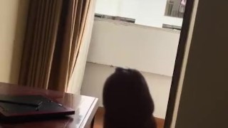 Window flash and cum for maid 