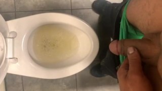 Sexy dick peeing at work 