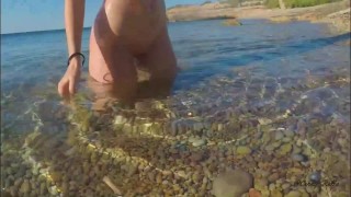 Nude sunbathing on a Public Beach | Nude Body Tease