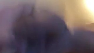 Stroking hard cock