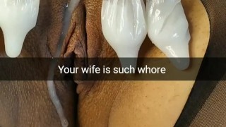 My cheating wife relaxing after fucks and milking five cocks! [Cuckold.Snapchat]
