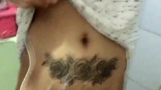 Young Asian Inked Boy Jerking Off and Cumming Inside the Toilet