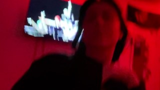 Weeb teen teasing herself