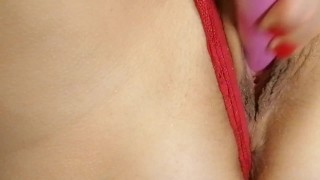 MY MILF WIFE IS PLAYING WITH HER PUSSY UNTIL SHE CUMS .