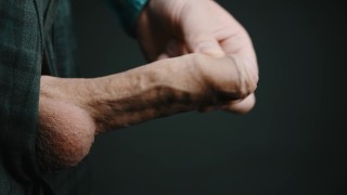 Thick cumshot in 4K slow motion. Masturbating my big veiny Swedish dick. Uncut and natural foreskin.