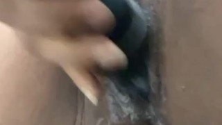 Early morning creamy pussy play with wand 