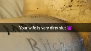 My perfect wife after very dirty gangbang! [Cuckold. Snapchat]