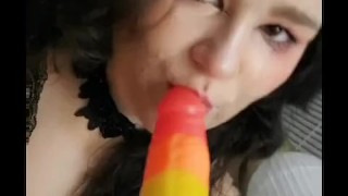 Cute Kitten Deepthroats Dildo(full video on onlyfans)