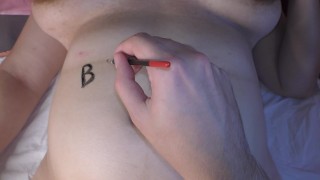 Married girl first time try dirty bodywriting kink! Preparing before pervert sex
