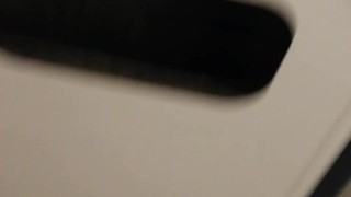 Quick wank in a train bathroom