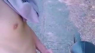Got Horny While Biking, so I Stopped and Jerked Off on the Side of the Road