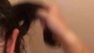 Washing my long hair in the shower