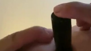 Dildo feeling good. Almost all the way in