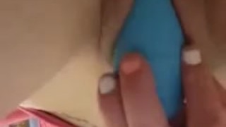 Solo teen playing with toys