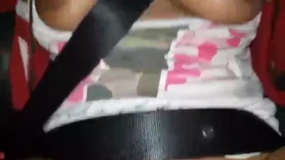I Love to Get NAKED in the Car and Flash My Pussy and Boobs While My Boyfriend Drives
