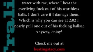 Underwater Ballbusting (Trailer) BallbustingStacy Bikini Punches Pull Testicles at the Beach Public