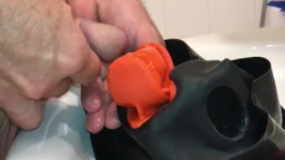 locked in my studio gum mask with my piss my cum and my braces