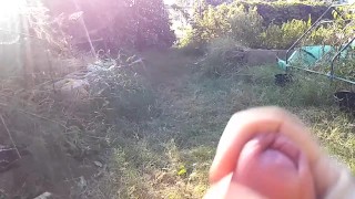 jerking in backyard