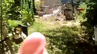 playing in backyard again