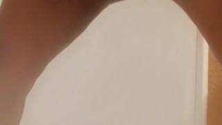 Ebony peeing in shower
