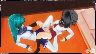 3D HENTAI Schoolgirls Lesbians Fuck With A Vibrator
