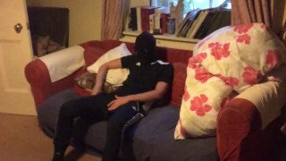 BIG COCK / ASS UP ** Couch WANK in my ADIDAS set **