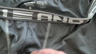 Cumshot on Dirty Boxer Briefs 