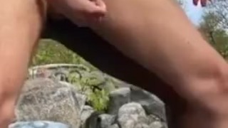 Hung Black Guy Destroys Little White Twink Hole Outdoors In The Open 