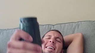 GIRTHYYYYGARYYY Stuffs Wet Fleshlight Full Of His Massive Cock Til Cumming All Over Himself!!
