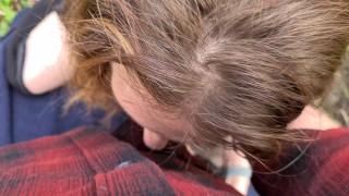 Slut Sucks Cock in Public Park and Gets a Face Full of Cum (And Loves It)