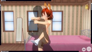 3D HENTAI fucked redhead girlfriend after a walk
