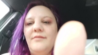 Quick risky public boob tube flash in the parking lot