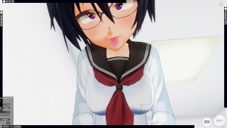 3D HENTAI POV schoolgirl rides your cock and does AHEGAO