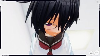 3D HENTAI POV schoolgirl rides your cock and does AHEGAO